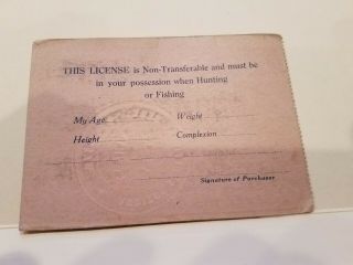 1918 Clarke County Washington Resident Hunting and Fishing License 2