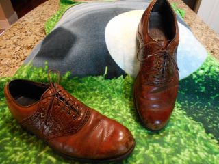 Vintage Footjoy Premiere Dry Classics Croco Golf Shoes Mens Sz 10 C U.  S.  A.