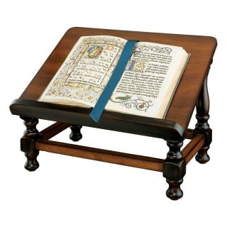 Traditional Solid Wood Tabletop Book Stand Accent Vintage Heavy Duty Cherry Gift