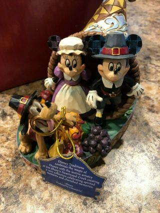 Jim Shore Disney Holiday Harvest Mickey Minnie Cornucopia NRFB RARE 4051981 2
