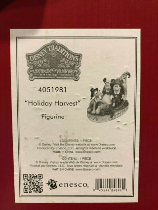 Jim Shore Disney Holiday Harvest Mickey Minnie Cornucopia NRFB RARE 4051981 4