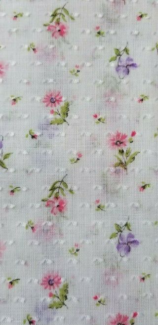 Vintage Flocked Fabric Semi Sheer Flocked Dotted Swiss Fabric