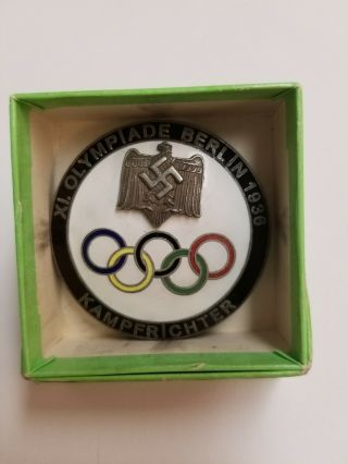 Vtg Olympic Summer Games Berlin Olympiade Germany 1936 Judges Badge Pin
