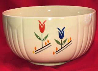 Very Rare Pattern Vintage Hall Pottery 10 " Tulip Large Mixing Bowl