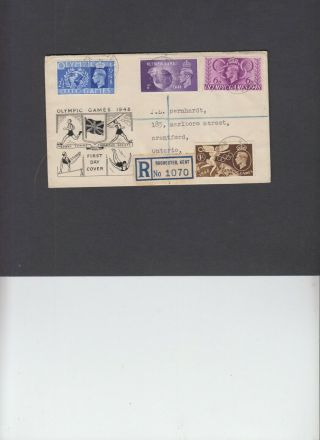 1948 Olympic Games Medway Towns Philatelic Society Rare Illustration Fdc