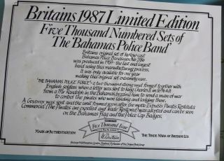Vintage Britains 1:32 Bahamas Police Band set 5187 painted metal toy soldiers 2