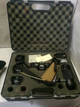 Vintage Minolta X - 700 Camera And Accessories Bundle Rare Hard Case.  Read