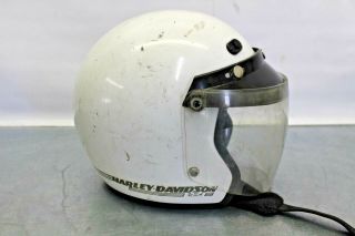 Vintage Bell Harley Davidson White Motorcycle Bike Helmet W Front Visor Xl