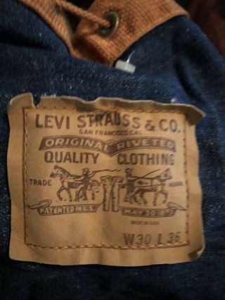 Vintage Levi ' s Denim Sling Tote Bag Rare 3
