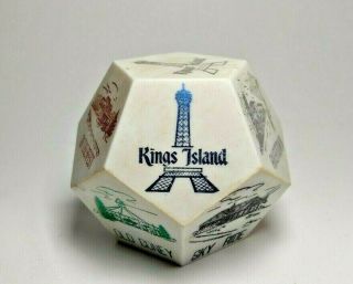 Vtg Kings Island Amusement Park Ohio Paperweight Dodecahedron Hanna - Barbera Dice