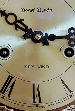 Vintage DANIEL DAKOTA Wall Clock Hour and Half Hour Strike with key and pendulum 2