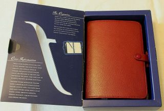 Vintage Filofax Personal Richmond Organiser - Red - Leather Nib