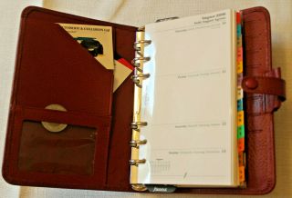 Vintage Filofax Personal RICHMOND Organiser - Red - Leather NIB 2