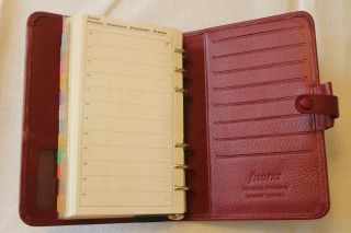 Vintage Filofax Personal RICHMOND Organiser - Red - Leather NIB 3