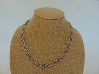 Judith Ripka 18 " Textured Link Necklace 925 Sterling Silver 49.  2 Grams