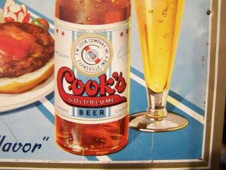 1950 ' s Cooks Beer RARE metal sign 11 