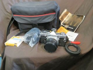 Vintage Olympus Om - 1n 35mm Film Camera With Everything You Need & Extra Lens
