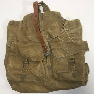 Vintage Military Rucksack Bag Cotton Canvas Duffle Backpack Camping Knapsack 3