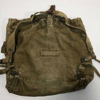 Vintage Military Rucksack Bag Cotton Canvas Duffle Backpack Camping Knapsack 4