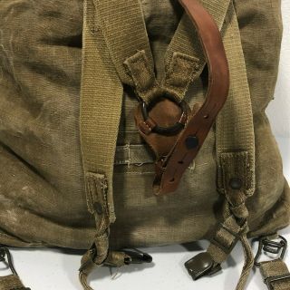 Vintage Military Rucksack Bag Cotton Canvas Duffle Backpack Camping Knapsack 5