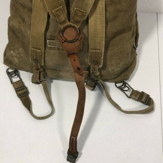 Vintage Military Rucksack Bag Cotton Canvas Duffle Backpack Camping Knapsack 6