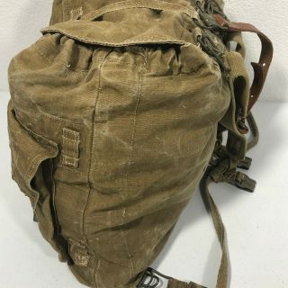 Vintage Military Rucksack Bag Cotton Canvas Duffle Backpack Camping Knapsack 8