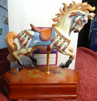 Vintage San Francisco Music Box Company Carousel Horse - American Beauty Horse,  Box