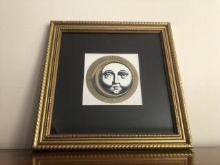 Vintage Framed Piero Fornasetti Sole Gold & Black Print Mid Century Modern 1171 8