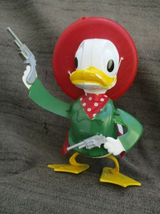 Vintage 1940s - 1950s Donald Duck Straight Shooter Wind - Up Mavco Toy - Great
