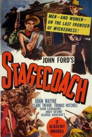 Movie 16mm Stagecoach Feature Vintage Drama 1939 Film John Wayne Western