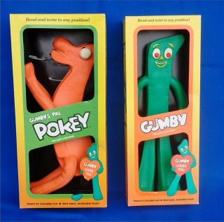 Rare 1985 Vintage 12” Gumby Pokey Oversized Foam Figures Lewco Toy Bendy