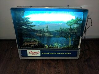 Vtg Hamms Beer Sign With Water Motion Old Canoe Rec Room Pub Man Cave (parts)