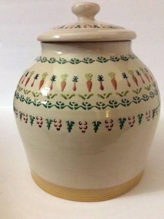Nicholas Mosse Pottery Rare Vegetable Garden Pattern Large Jar With Lid