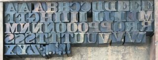 Vintage Wood Letterpress Print Type Block 60 Letters Punctuation 5/8 "