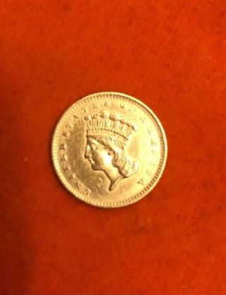 1856 $1 Indian Head Gold Coin Liberty One Dollar Rare Slanted 5 Rare.