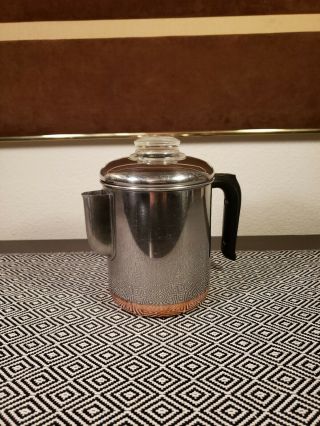 ✅ Vintage Revere Ware 1801 Pre - 1968 Percolator Copper Clad Coffee Pot 4 - 6 Cup