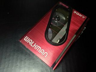 Rare Sony Wm - 30 Cassette Player Red 2