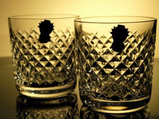 Waterford Crystal Alana Tumbler Old Fashioned 9 Oz Pair Vintage
