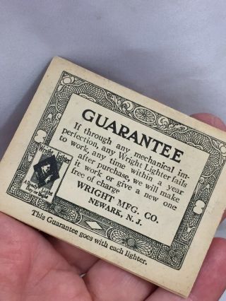Vintage Semi Automatic WRIGHT Pocket Lighter Ephemera - Booklet & Flint Envelope 5