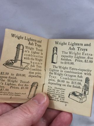 Vintage Semi Automatic WRIGHT Pocket Lighter Ephemera - Booklet & Flint Envelope 6