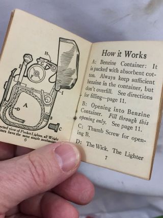 Vintage Semi Automatic WRIGHT Pocket Lighter Ephemera - Booklet & Flint Envelope 8