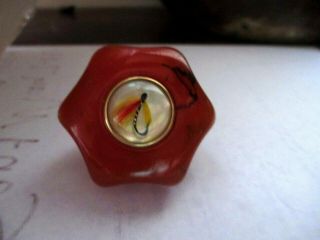 Vintage Bakelite Shift Knob With Glass Fly Fish