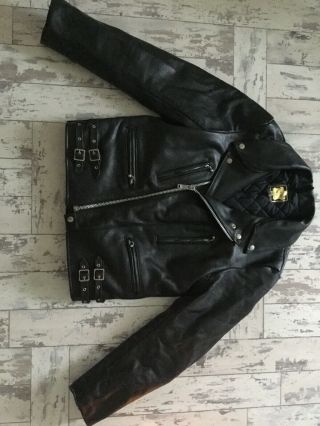 Vintage Leather Motorcycle Jacket Size 42 Hide Classic Style