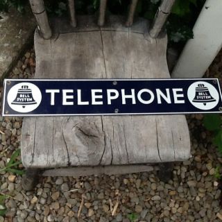 Vintage Bell System Telephone Porcelain Sign