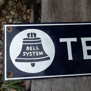 Vintage Bell System Telephone Porcelain Sign 2