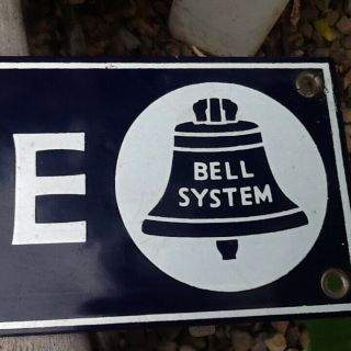 Vintage Bell System Telephone Porcelain Sign 3