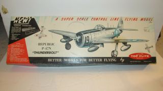 Vintage Top Flite Republic P - 47n Thunderbolt Wwii Model Plane Airplane Kit