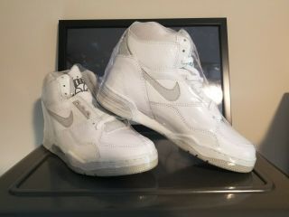 Nike 1990 Quantum Force High White Grey Mens 10 Shoes Vintage Og Originals