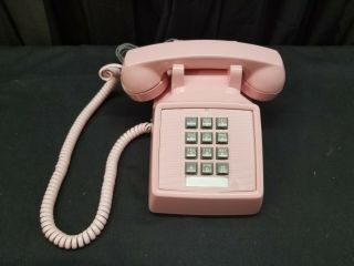 Vintage Pink Bell System Western Electric Desk Telephone Phone 2500dm Ph - 6