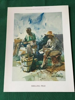 Jack Deloney " Shelling Peas " Art Print - Rare -